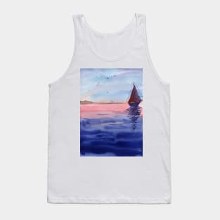 Sailboat in the sea Tank Top